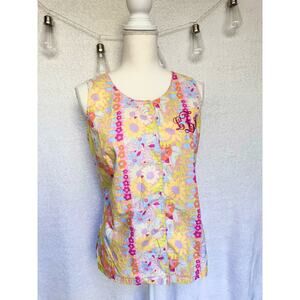 Pine Cone Hill Fine Linens 100% Cotton Colorful Floral Sleeveless Blouse